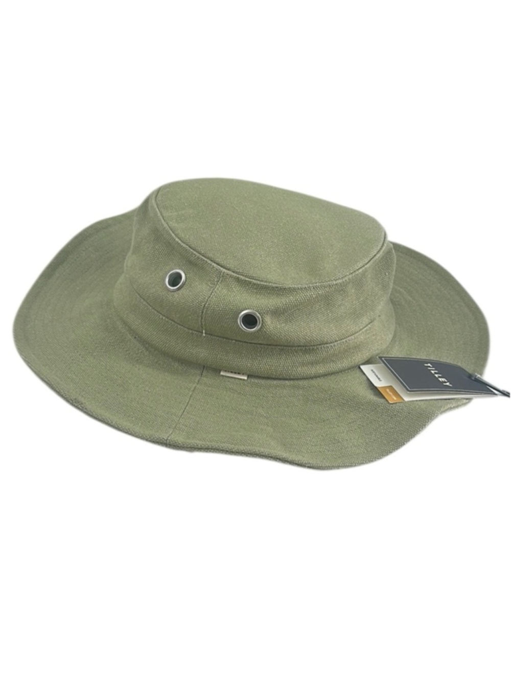 Tilley olive hat recycled materials durable secret pocket outdoors hiking sz xl